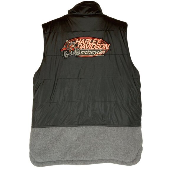 Harley-Davidson Womens Reversible Insulated Vest Size M Gray/Black Embroidered - Picture 6 of 10